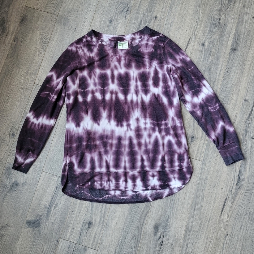 GreenTea Long Sleeve Top Tiedye Purple {Large}